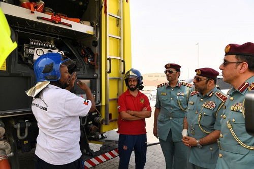 الوقوف على سير العمل في أكاديمية الدفاع المدني أبو ظبي